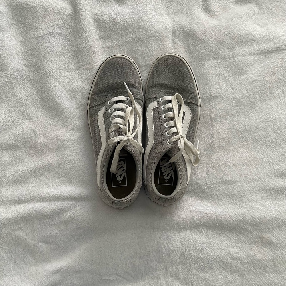 Vans Gray and White Sneakers 7.5
